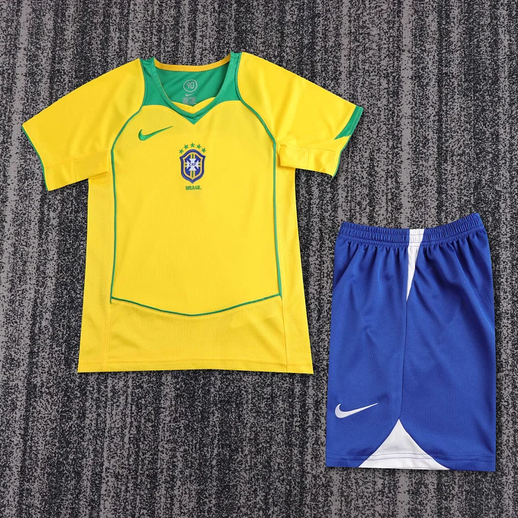 2004 Brazil Home Retro Shirt - Kids Sizes