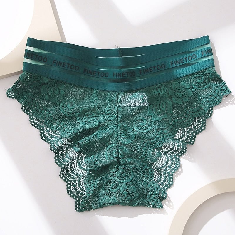 Women Sexy Lingerie Lace Panties Underwear Floral Perspetive Panties Female Lace Panty Mesh Wasit Female Seamless Briefs Finetoo