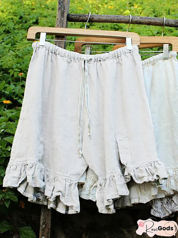 Women Linen Folds Bottoms