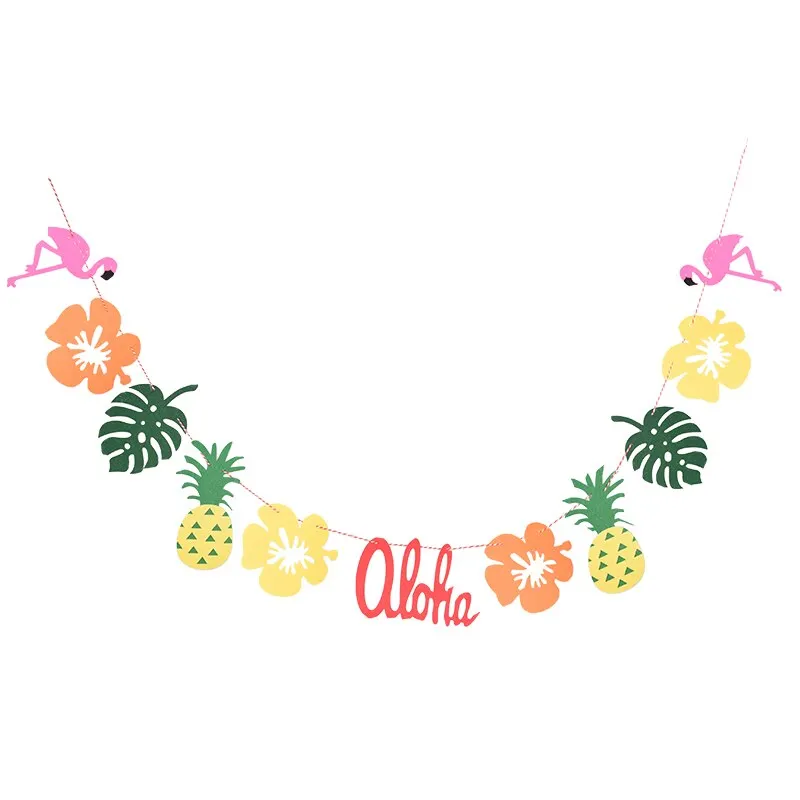 Hawaii Party Luau Flamingo Party Flamingo Banner Garland Decoration Pineapple Summer Party Birthday Hawaiian Party Decoration