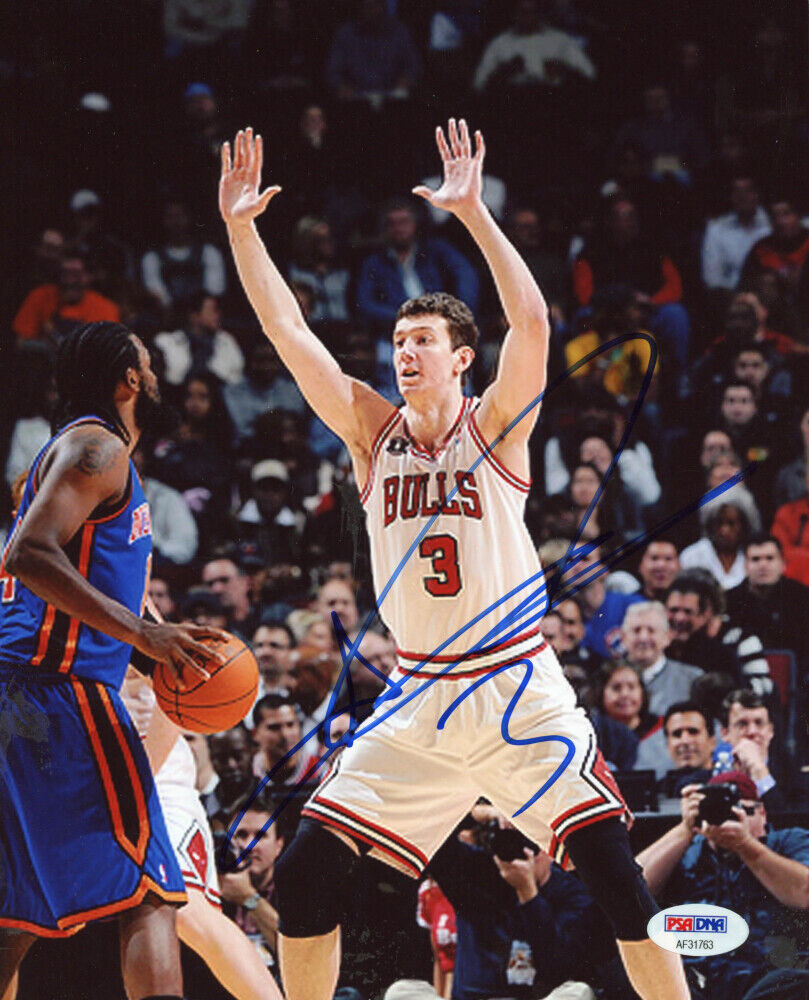 Omer Asik Signed Bulls 8x10 Photo Poster painting (PSA COA) NBA