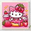 Diamond Painting -5D Round Partial AB Drill Strawberry Kitty(35x35cm)
