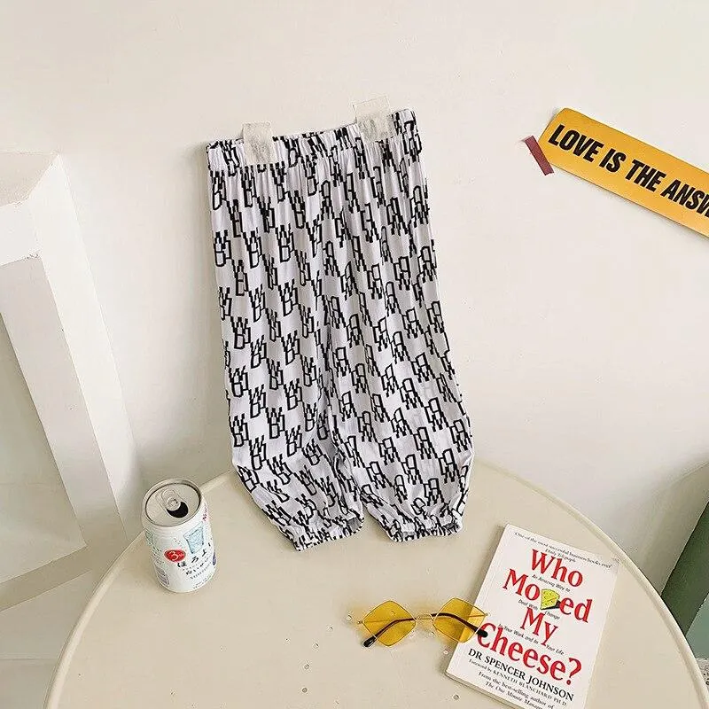 2-8T  Flower Print Pant For Girls Toddler Kid baby Clothes Spring Summer Loose Floral Elegant Cute Sweet Cotton Beach Trousers