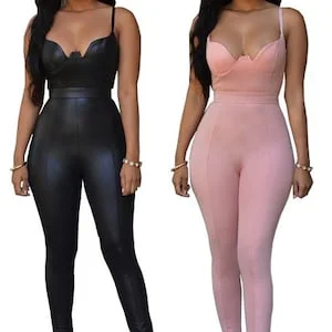 pornhint Pornhint Cat Suit Leather Tight Bodysuit Clubwear Catsuit for Women latex