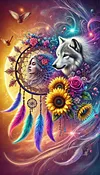 Luxury AB Velvet Diamond Painting Kit - Dreamcatcher Wolf
