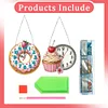 2Pcs Dessert DIY Diamond Painting Ornament with Clock Function Home Decor Art