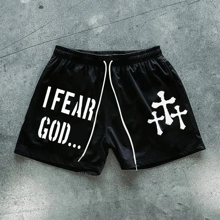 I Fear God Streetwear Style Printed Casual Mesh Shorts