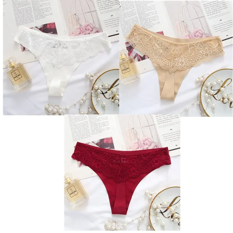 Billionm Ice Silk Thong Women G String Lace Sexy Panties Low Waist Thongs Summer Cool Underwear Transparent Underpants 20
