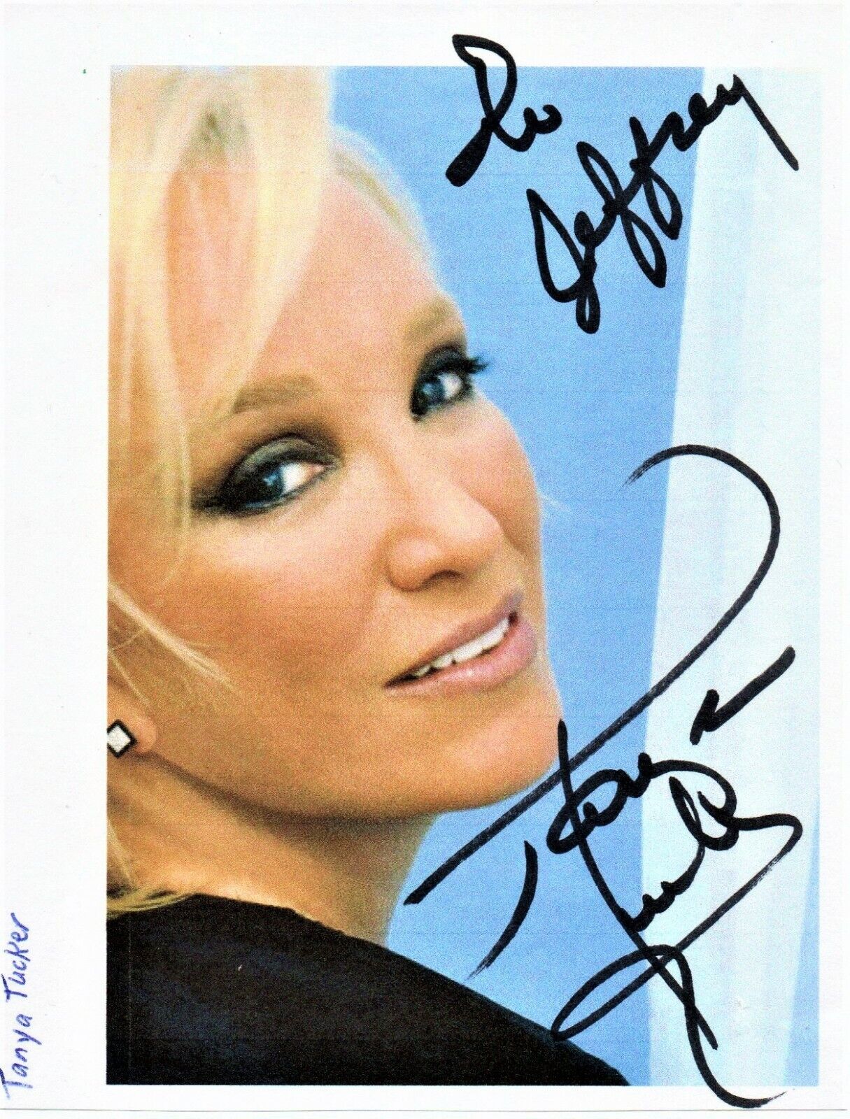 Tanya Tucker Autographed 4 x 5 inch Paper Photo Poster painting