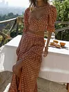 Polka-Dot Puff Sleeves Two-Piece Suits