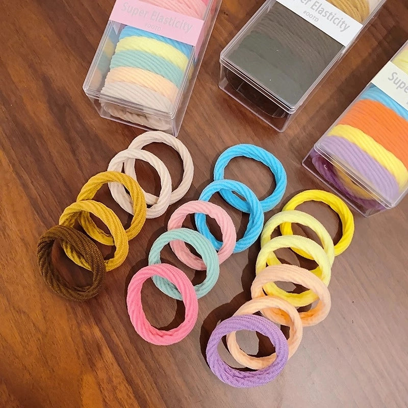 Boxed Rubber Band Women’s Hair Tie High Elastic Durable Seamless Hair Rope Hair Tie Simple Hair Rope Thick Hair Band Hair Accessories