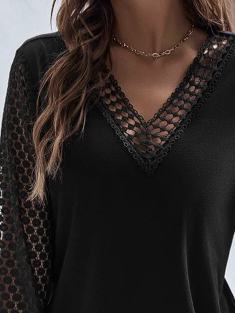 Women Half Sleeve V-neck Solid Color Dress