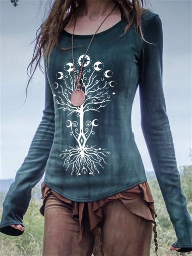 Retro Tree Totem Tribal Tie Dye T Shirt