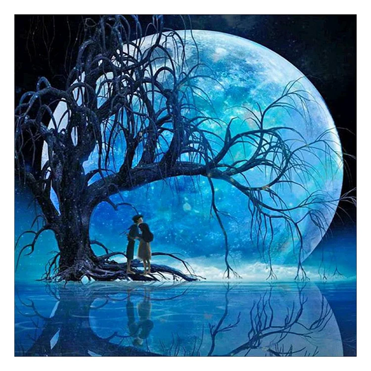 DIY - Moon Tree 11CT Stamped Cross Stitch 40*40CM