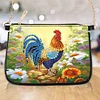 (US Local)Special Shape Rooster 5D DIY Diamond Painting Clutch Bag for Women Girls