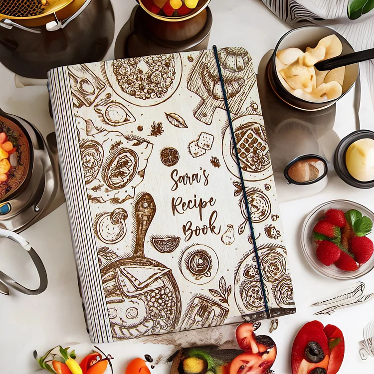 Personalized Wooden Recipe Book