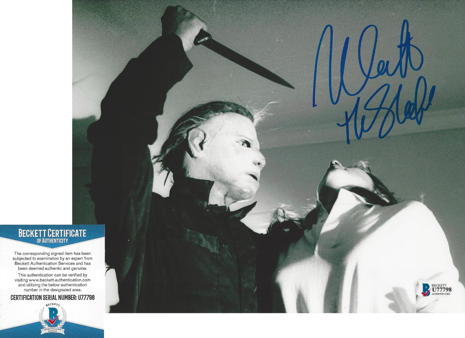 NICK CASTLE SIGNED HALLOWEEN THE SHAPE 8x10 MOVIE Photo Poster painting C PROOF BECKETT COA BAS