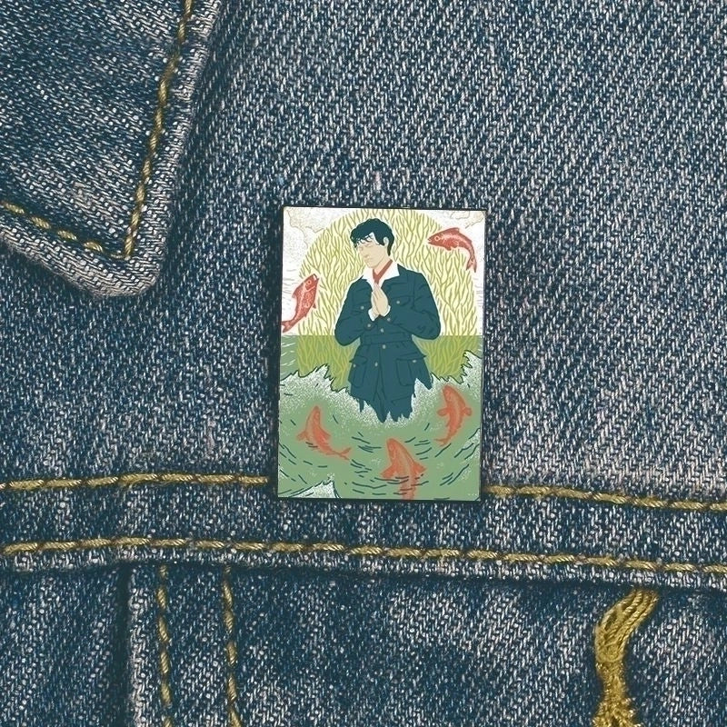 Vacation Pin Color Block Mixed Materials Printing Unisex Brooches