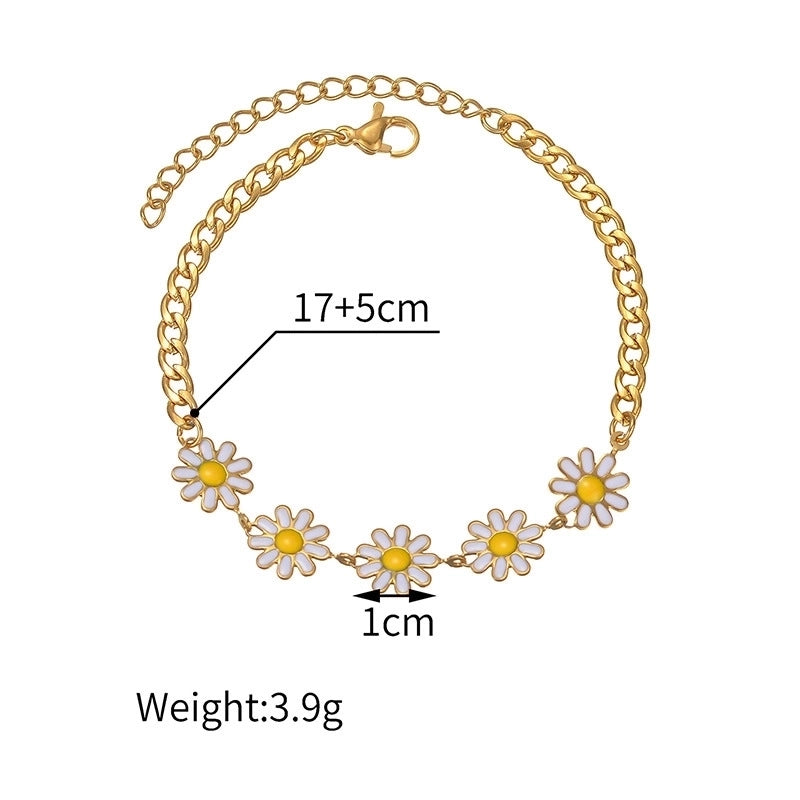 Elegant Flower 304 Stainless Steel Stainless Steel Bracelets In Bulk