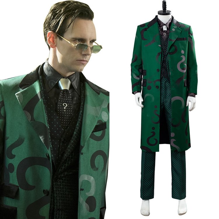 The Riddler Cosplay Gotham Season 5 Edward Nygma Green Outfit Cosplay Costume