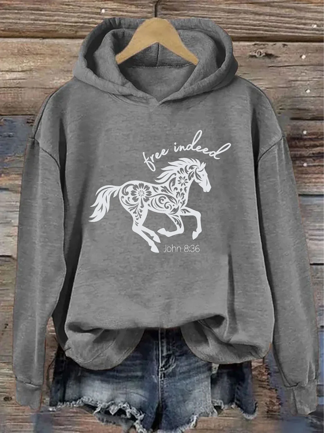 Free Indeed Christian Horse Hoodie