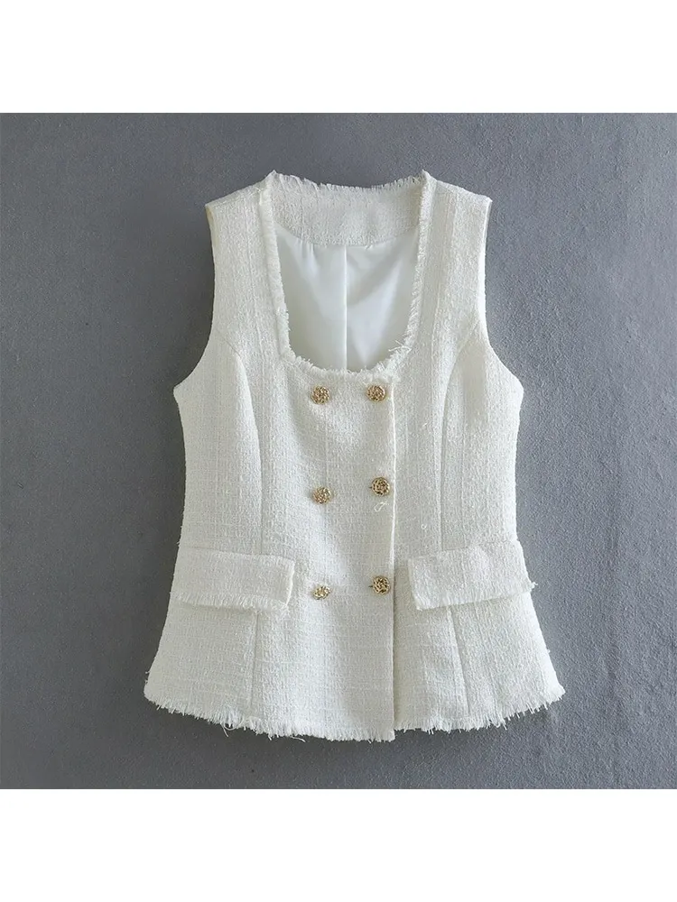 Uveng 2023 New Women Spring Suits 2 pieces Sets Casual Solid Vests Coats and Trousers Female Elegant Street Suit Clothing