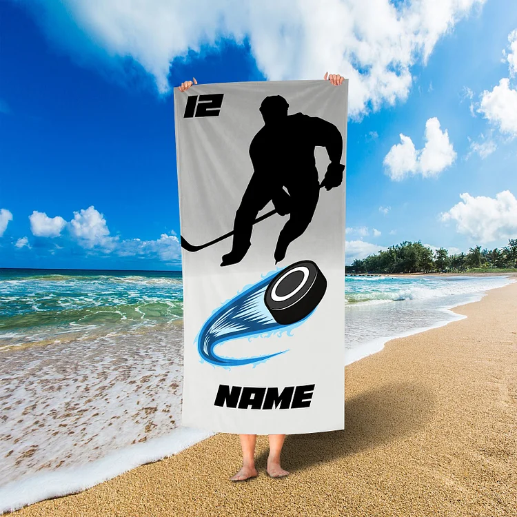 Personalized Hockey Beach Towel For Summer&Beach|DYTowel267