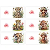 uk.everydayedeals 6Pcs DIY Diamond Painting Greeting Card - Tiger Monkey