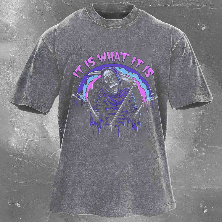 IT IS WHAT IT IS Men's washed T-shirt