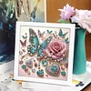5D DIY Partial Special Shaped Drill Diamond Painting With Frame Kit Rose Decor 19.2x19.2cm