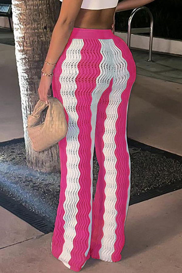 HALF LAYERED WAISTBAND WIDE PANTS