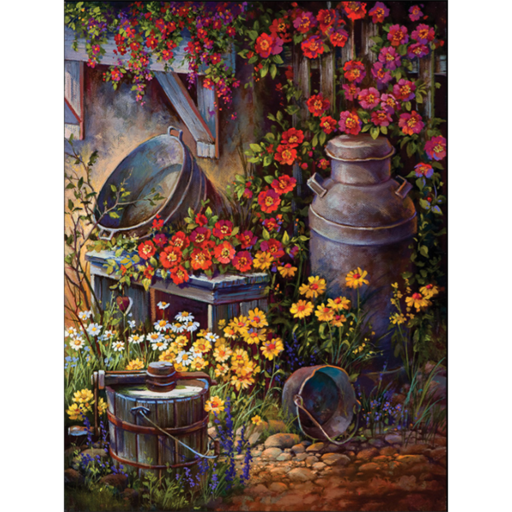 Corner Of Flowering Courtyard-Paint by Numbers-30*40cm/40*50cm
