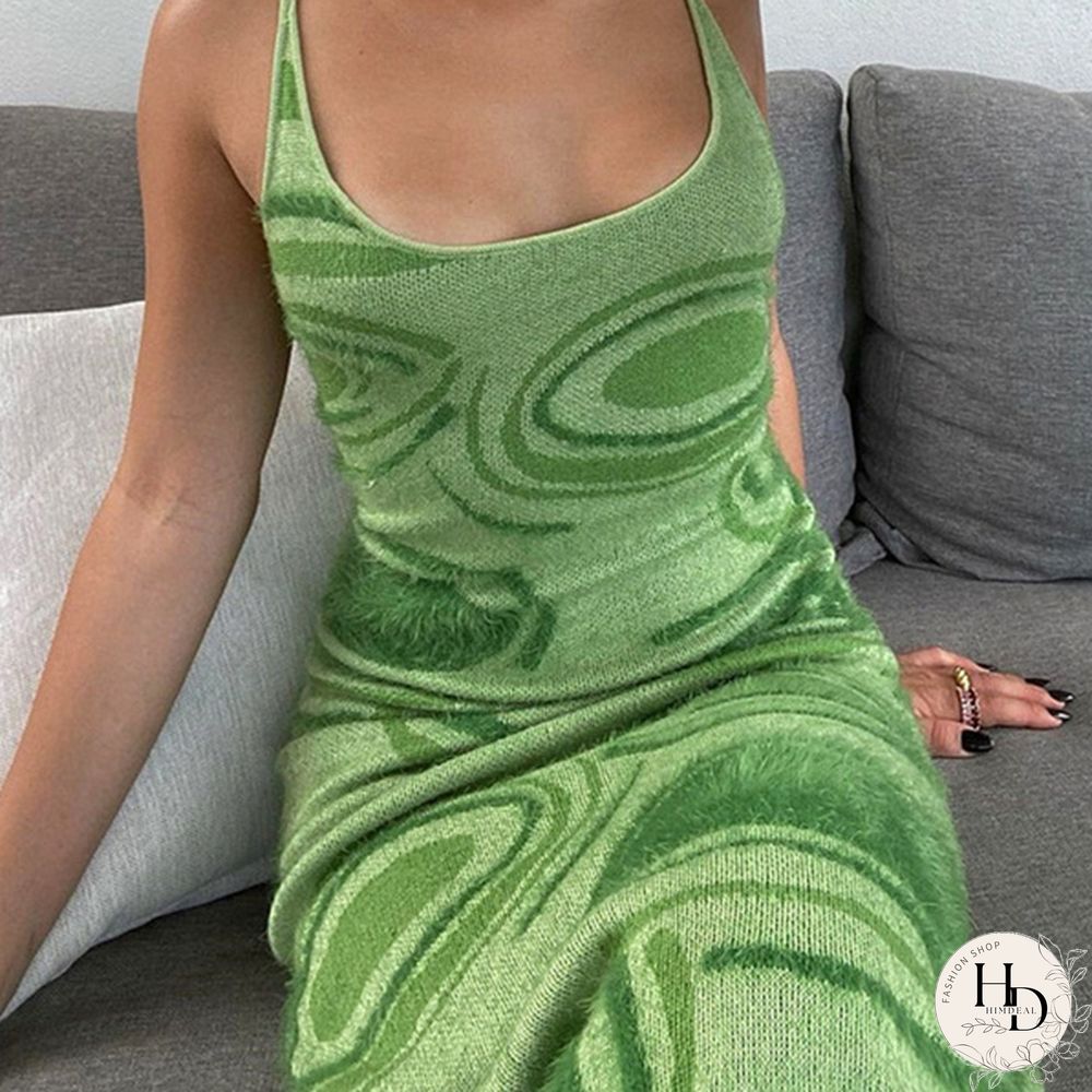 Dress Women Summer Sleeveless Strap Dress Female Print Sundress