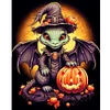 (40*50cm)Halloween Pumpkin Winged Dragon - Full Round Drill Diamond Painting