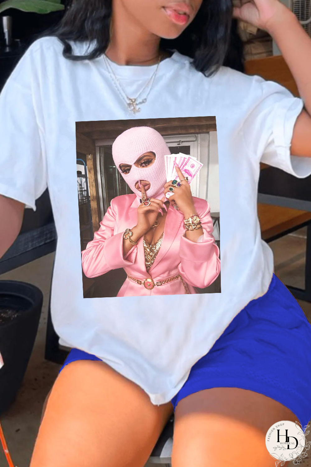 Black Casual Print Patchwork O Neck Short Sleeve Two Pieces