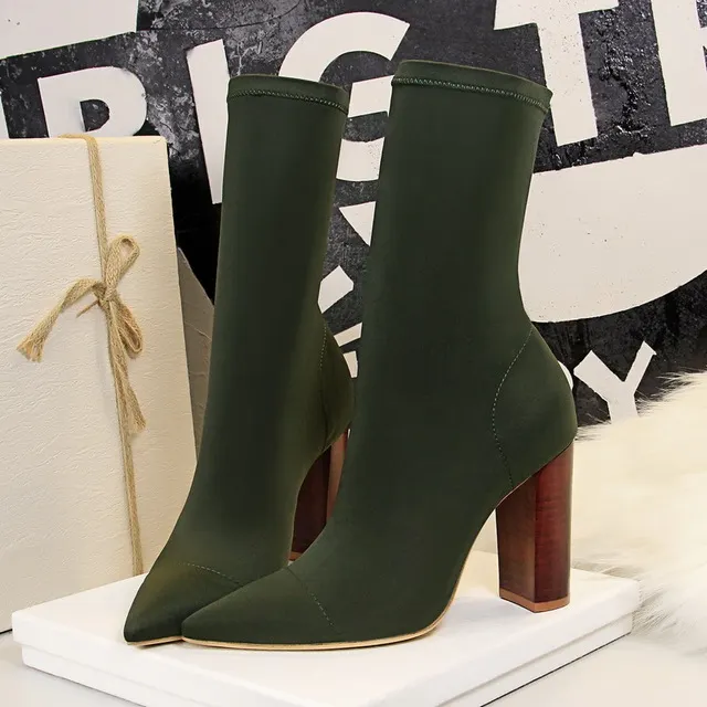 New Socks Boots Fashion Ankle Boots For Women Boots Balck Pointed Toe Elastic Heels Shoes Fetish Autumn Winter Female Shoes 