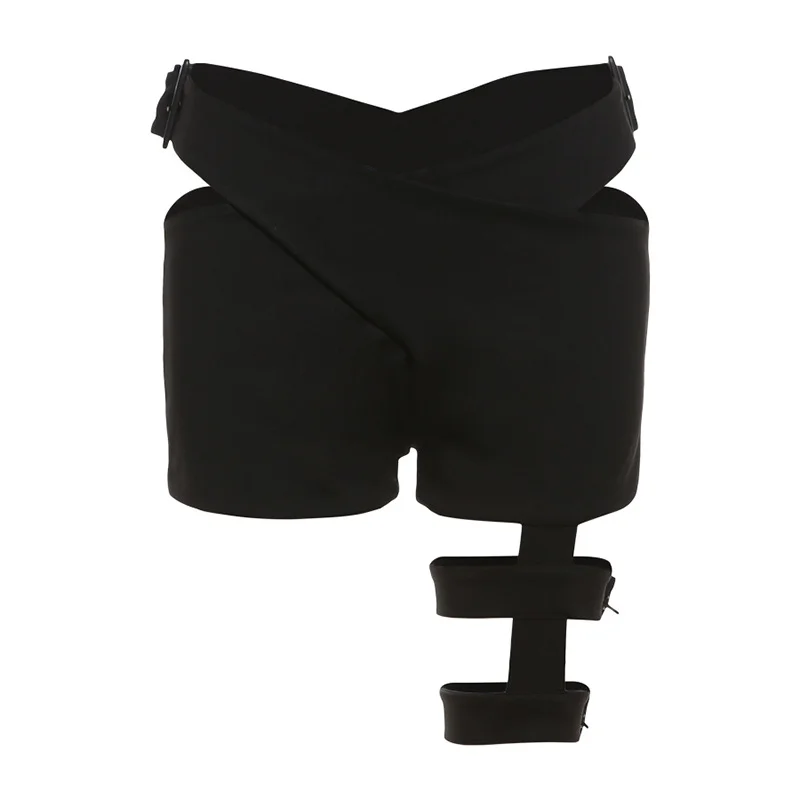 Ueong Ueong Summer New Women's Fashion Trend Ins Wind Pull Rope Leggings Tied Waist Slim Shorts
