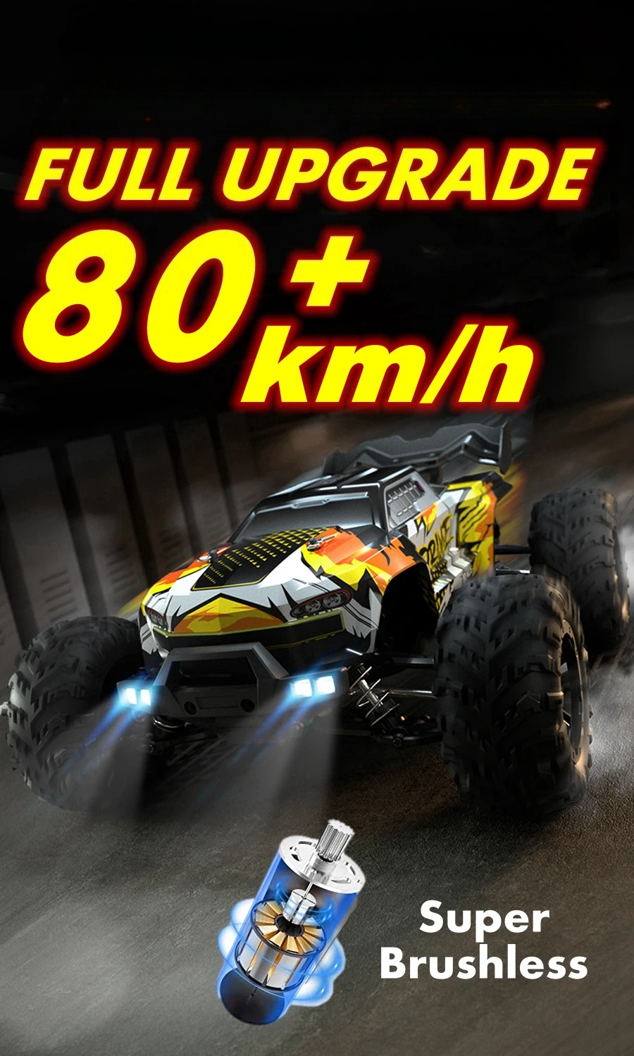 Tegooe 116 Scale High Speed RC Off-Road Racing Truck - 4WD Remote Control Toy