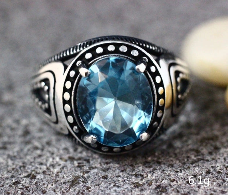 Fashion Geometric Alloy Artificial Gemstones Men’s Rings