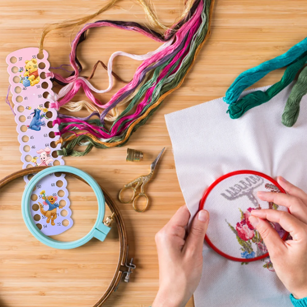 Cartoon Bear Embroidery Floss Organizer Cross Stitch Thread Holder Board