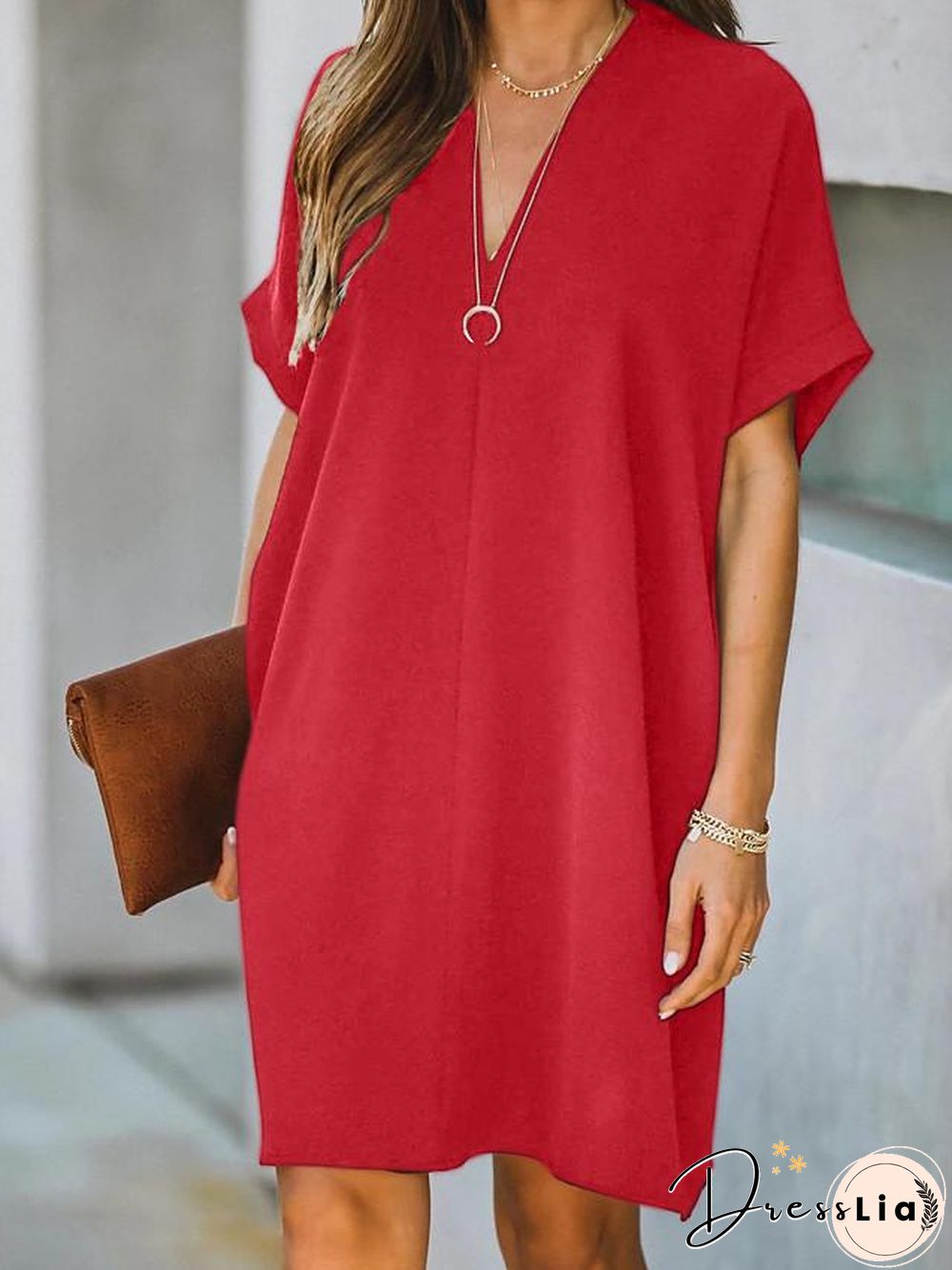 Women's Shift Dress Knee Length Dress Short Sleeve Solid Color Patchwork Fall Summer Hot Streetwear Oversized Black Wine S M L XL XXL Black Dresses