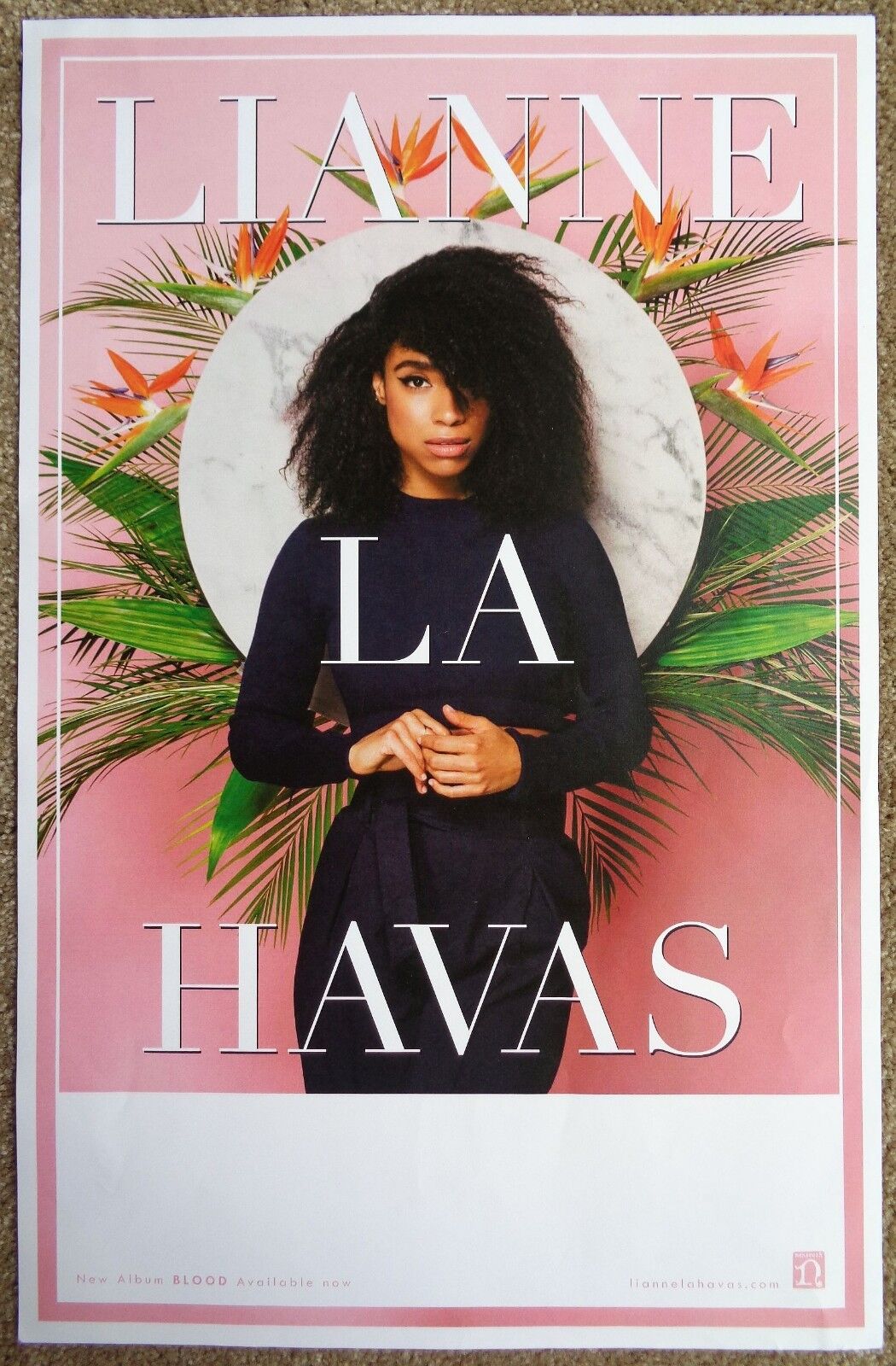 LIANNE LA HAVAS Blood POSTER 2-Sided 11x17