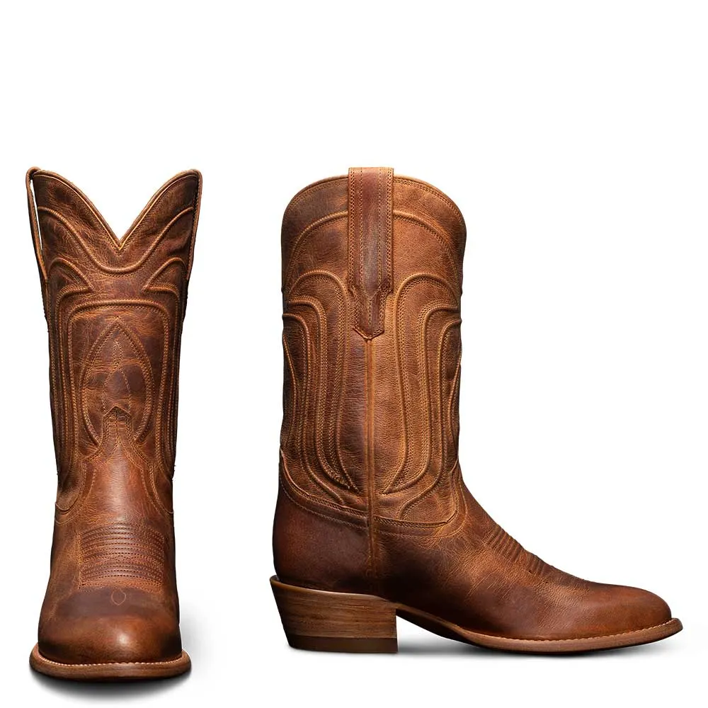 Bronco Knee-High Embroidered Boots (Almond)