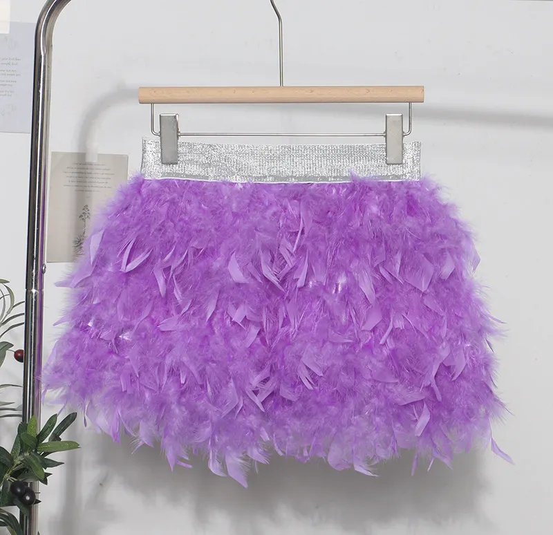 Churchf Real Shooting Feather Dress Small Pony Short Skirt Birthday Dress Dress Princess Short Dress 9022