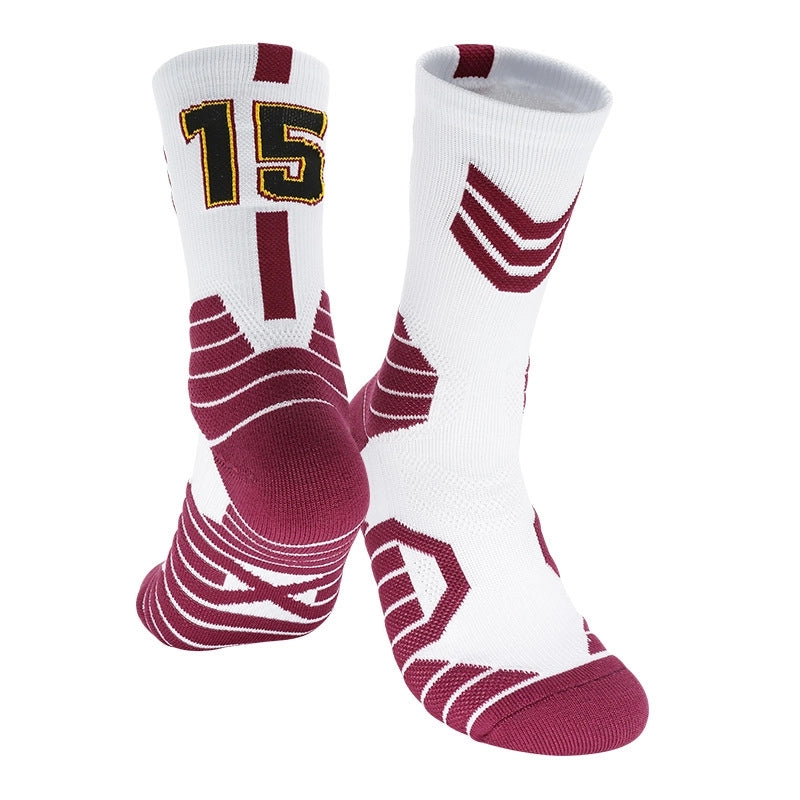 Curry Professional Basketball Socks Men’s High-top Breathable Combat Socks Training Mid-calf Socks Non-slip Sports Socks Men’s