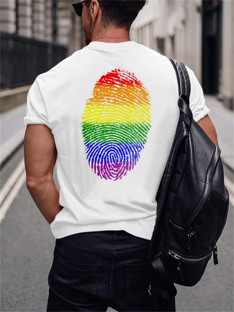 Love Wins Rainbow Fingerprint T Shirt