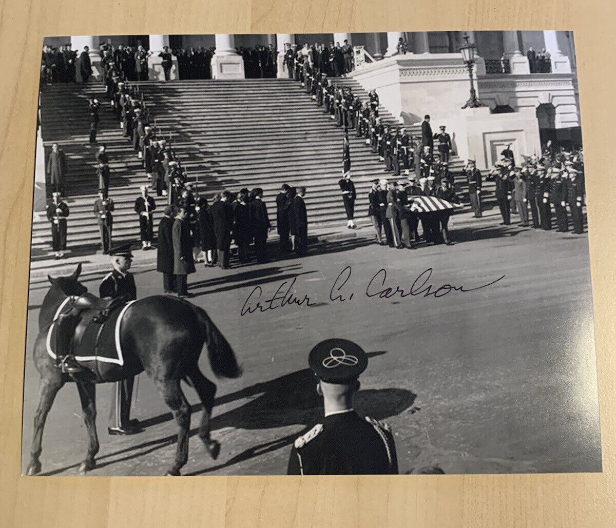 ARTHUR CARLSON SIGNED 8x10 Photo Poster painting JFK ASSASSINATION AUTOGRAPHED RIDERLESS HORSE