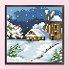 Winter-9CT Stamped Cross Stitch Bead Embroidery 17*17cm