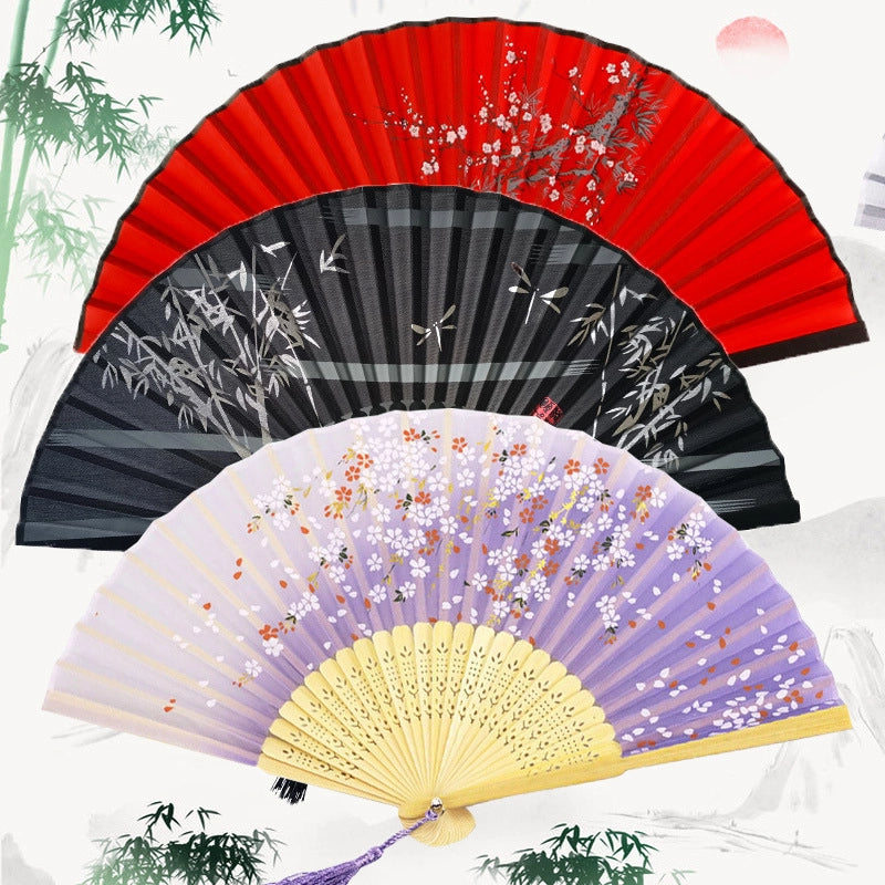 Antique Fan Folding Fan Men's And Women's Classical Dancing Fan Ancient Costume Performance Photography Hanfu Props Chinese Style Handmade Folding Fan