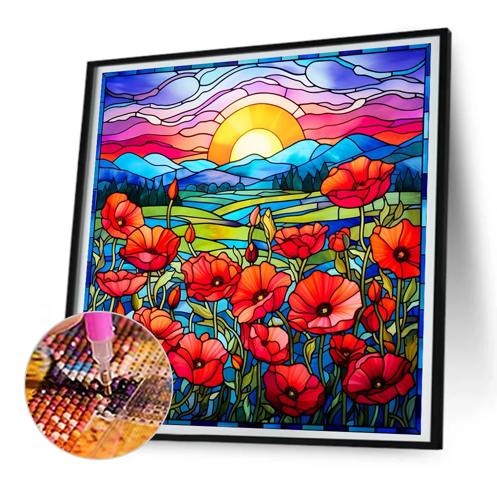 Diamond Painting - Full Round Drill - Poppy(Canvas|30*30cm)